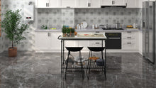 Load image into Gallery viewer, Artisan,, French‑Inspired Kitchen Island – Scratch‑Resistant HPL Top, Metal Frame, Storage Shelf, Built‑In Towel Racks