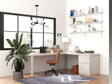 Load image into Gallery viewer, Modernatta Wall Wood Ladder Shelf – 3‑Tier Tall, White Metal Frame, Wood‑Look Melamine Shelves