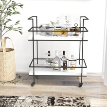 Load image into Gallery viewer, Vintagia,, 2‑Tier Rolling Bar Cart – Heat‑Resistant, Spill‑Proof, Serving Cart