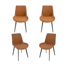 Load image into Gallery viewer, Nova,, Mid‑Century Modernist Dining Chairs (Set of 4) – Ergonomic Curved Back, Upholstered Seat, Metal Frame