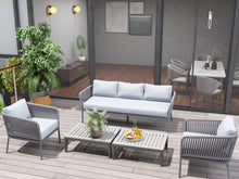 Load image into Gallery viewer, RopeVibe,, Outdoor Patio Conversational Set with Cushions (Set of 5)