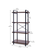 Load image into Gallery viewer, 21 Stories Etegere Bookcase 4-tier 45" W x 22" H (114 cm x 75 cm) (6754670149818)