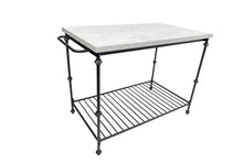 Load image into Gallery viewer, Artisan,, French‑Inspired Kitchen Island – Scratch‑Resistant HPL Top, Metal Frame, Storage Shelf, Built‑In Towel Racks

