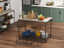 Load image into Gallery viewer, Artisan,, French‑Inspired Kitchen Island – Scratch‑Resistant HPL Top, Metal Frame, Storage Shelf, Built‑In Towel Racks
