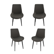 Load image into Gallery viewer, Nova,, Mid‑Century Modernist Dining Chairs (Set of 4) – Ergonomic Curved Back, Upholstered Seat, Metal Frame
