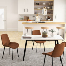 Load image into Gallery viewer, Nova,, Mid‑Century Modernist Dining Chairs (Set of 4) – Ergonomic Curved Back, Upholstered Seat, Metal Frame
